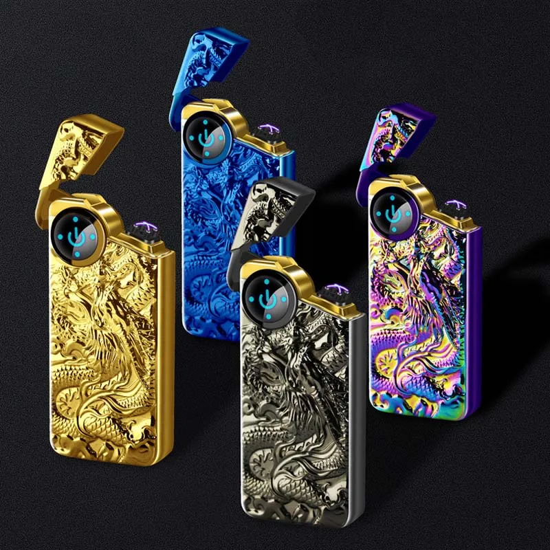 USB зажигалка с двойной дугой сенсорный переключатель Электронная ветрозащитная