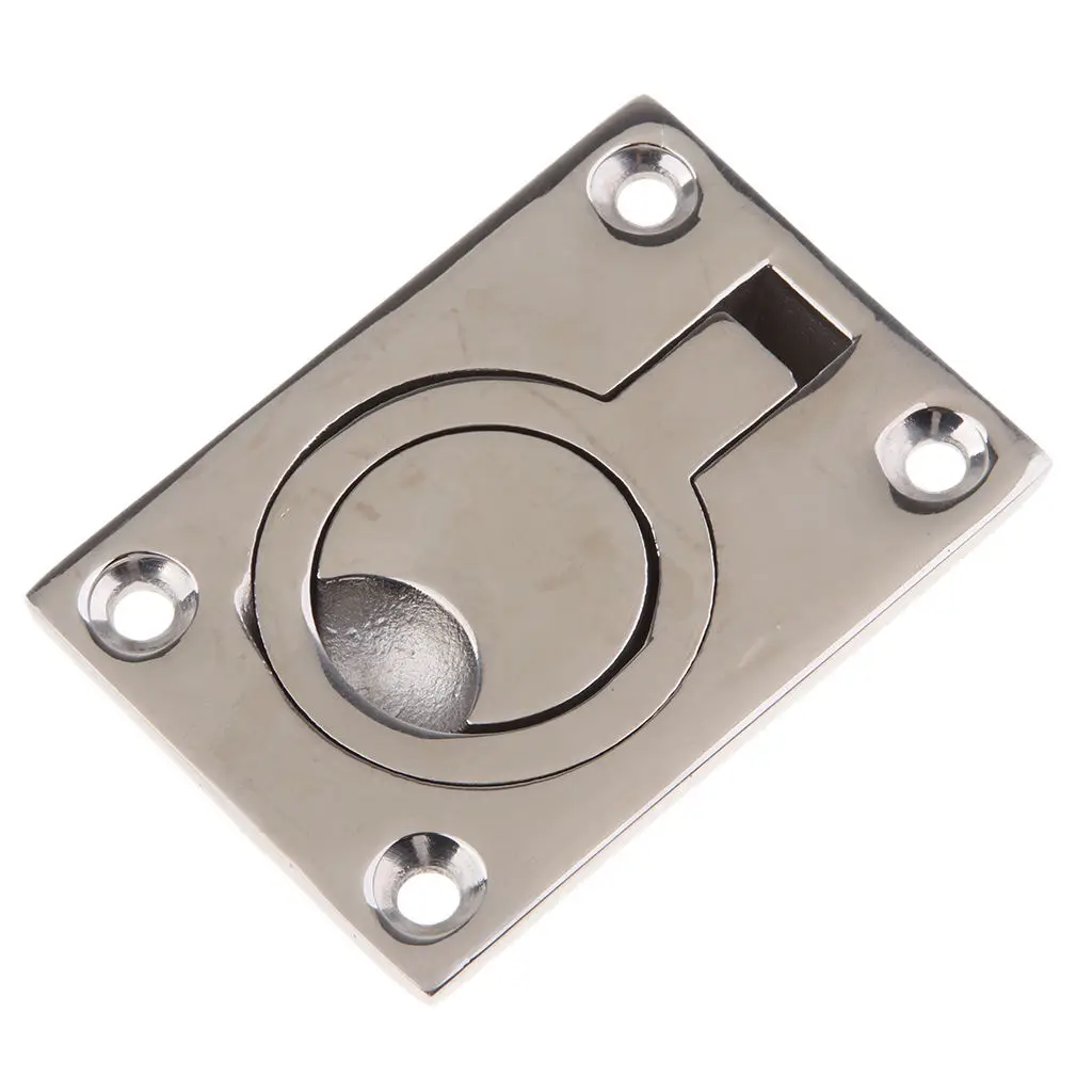 

316 Stainless Steel Boat Floor Latch Flush Pull Ring Locker Hatch Latch Lift Handle 63mm x 44mm