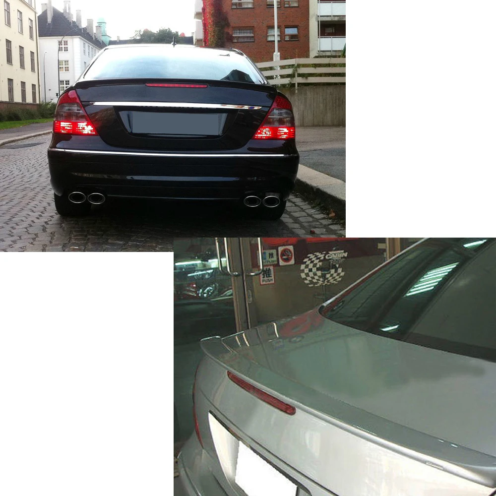 E Class серый спойлер из искусственной кожи для заднего багажника Mercedes Benz W211 E63 AMG E550