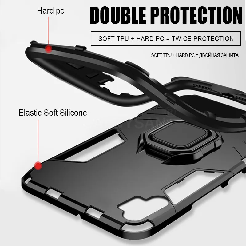 Роскошный чехол броня противоударное кольцо TPU для телефона Samsung Galaxy S8 S9 S10 плюс S10e