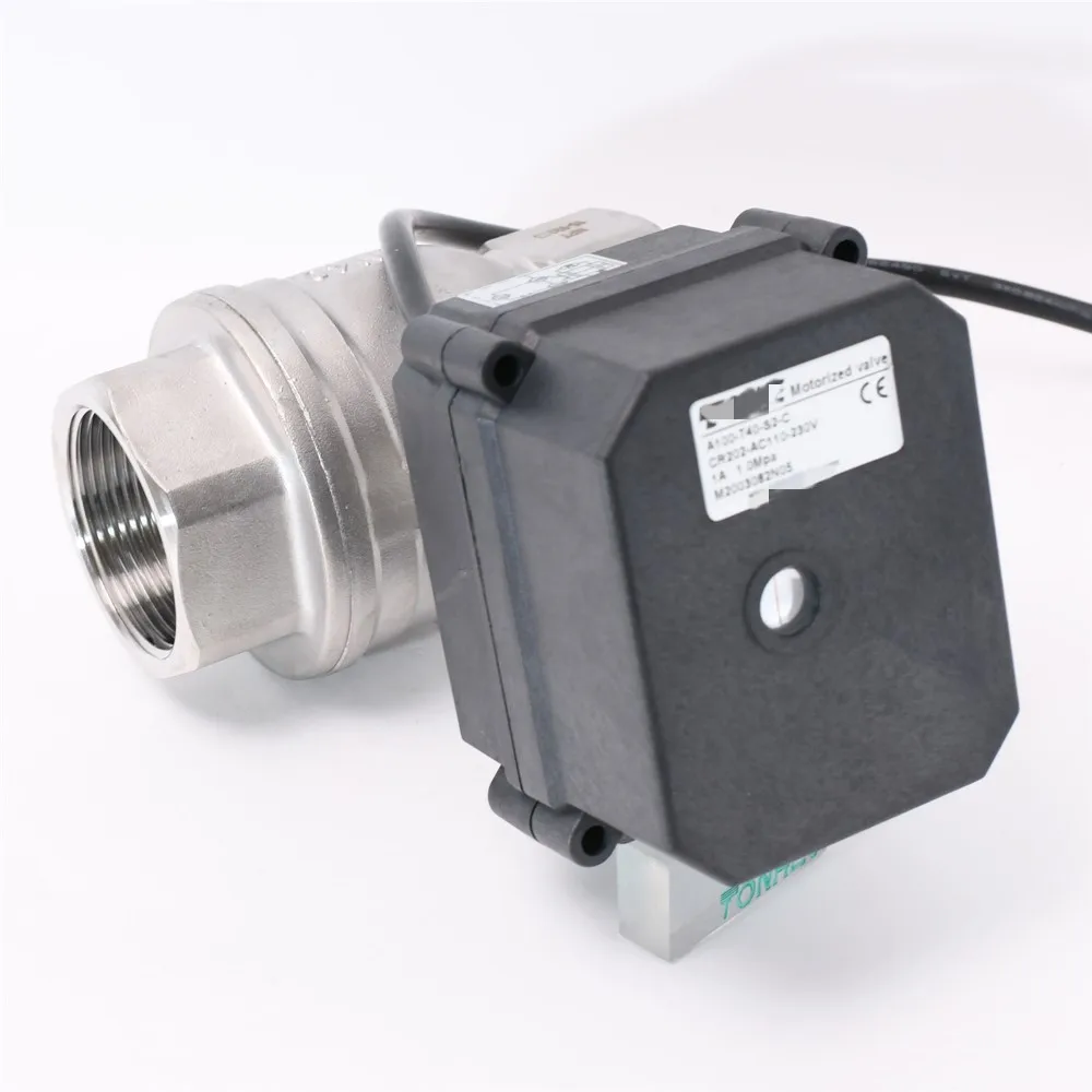 1-1/4 &quotDN32 BSP/NPT 2-сторонний SS304 моторизованный шаровой клапан 9-24 В переменного