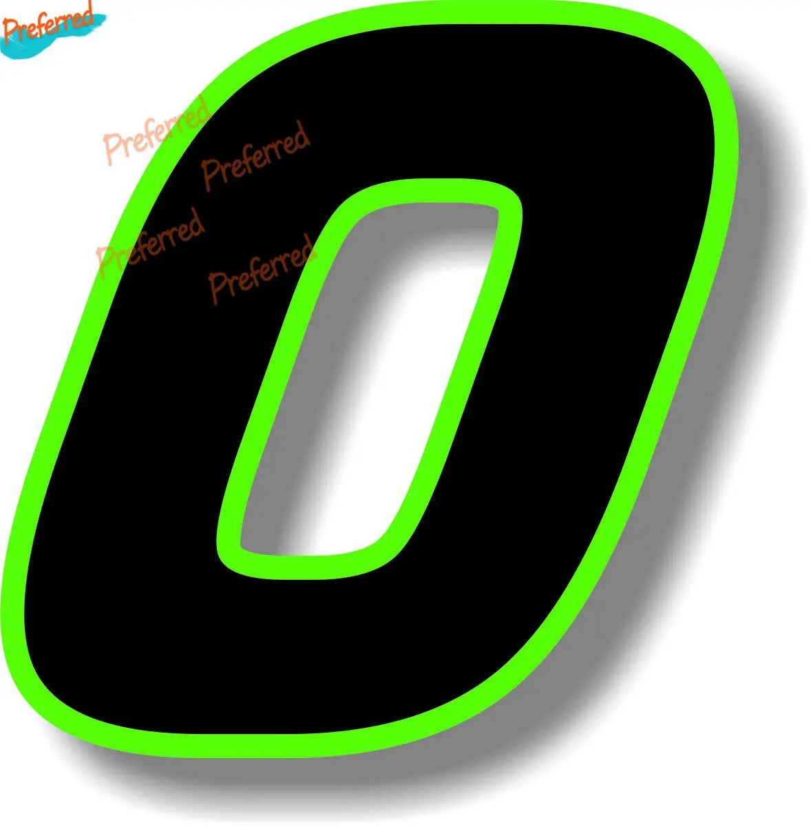 

Graphic Black Race Number with Green Border Number Decal Motocross Racing Laptop Helmet Trunk Vinyl Car Sticker Die Cutting