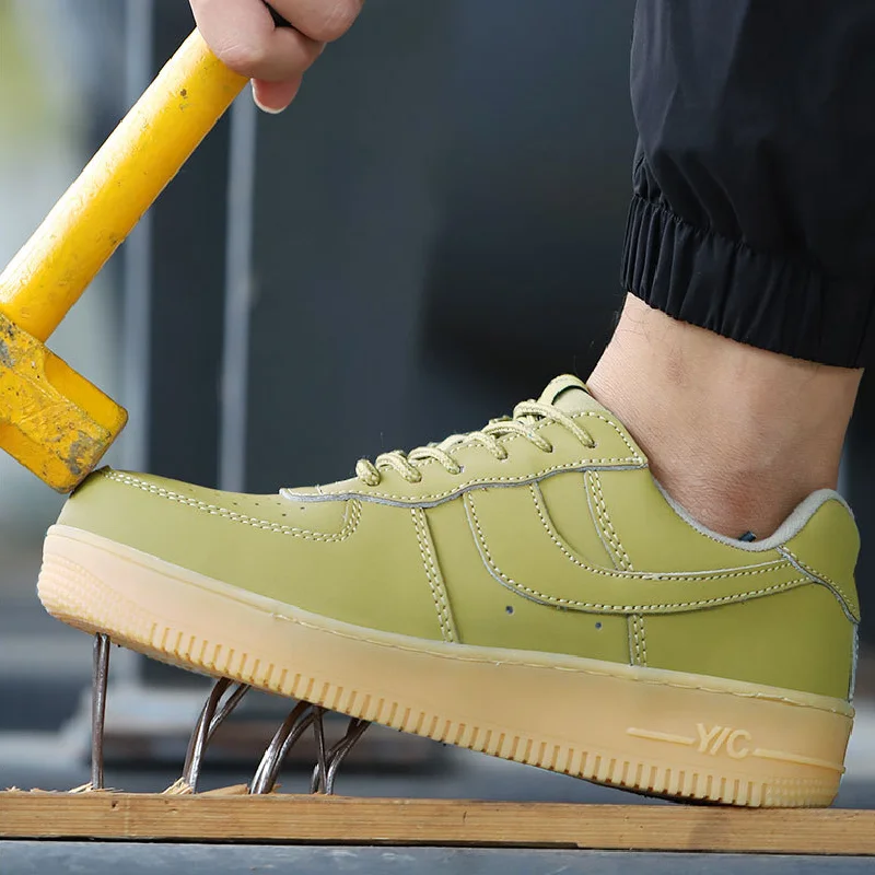 Unisex Classic Brand High and Low 1 Sneakers Steel Toe Cap Work Safety Shoes Men Breathable Non-slip Retro Boots Women | Обувь