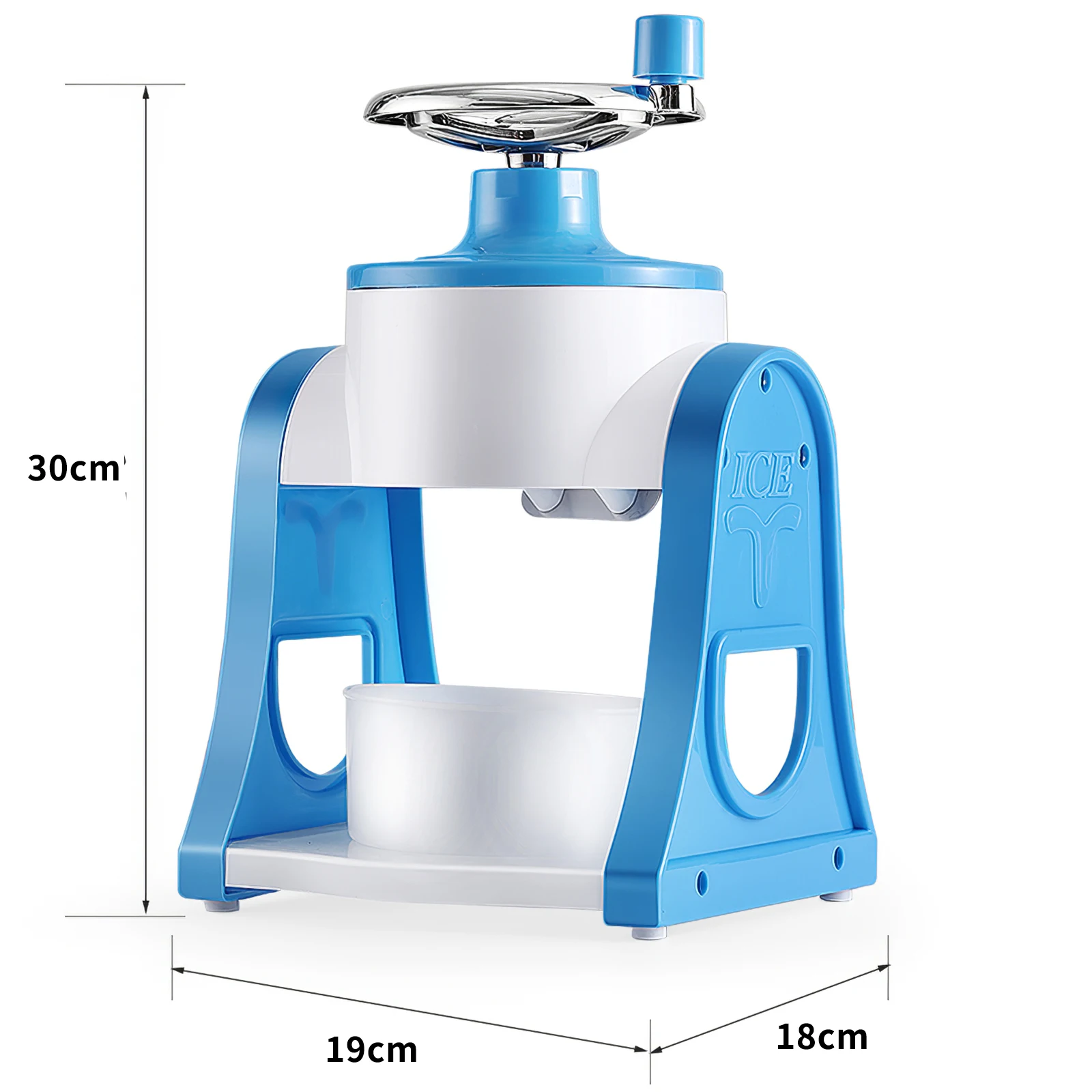 

Manual Snow Cone Machine Hand-Crank Ice Slush Machine Household Shaved Ice Maker with Stainless Steel Blade