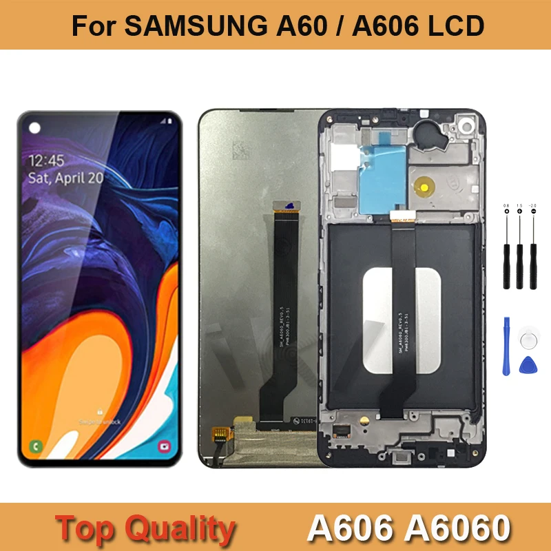 

6.3" For Samsung Galaxy A60 2019 A606 A6060 LCD Assembly Display Touch Repair Screen Digitizer With Frame Replacement