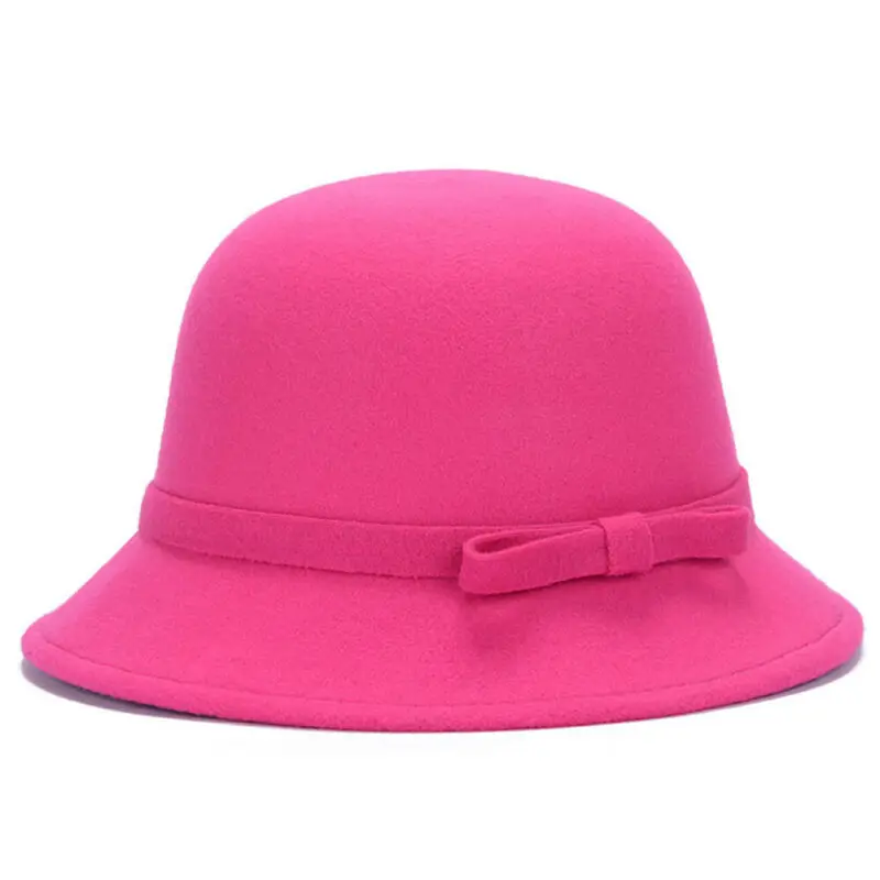 Модная женская шляпа фетровая Fedoras Bowler Dome с бантиком винтажная Кепка Prok Pie Chapeu de