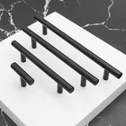 Диаметр 10 мм матовый черный Нержавеющаясталь дверца кухонного шкафа Т-образная ручка Потяните ручки 2 