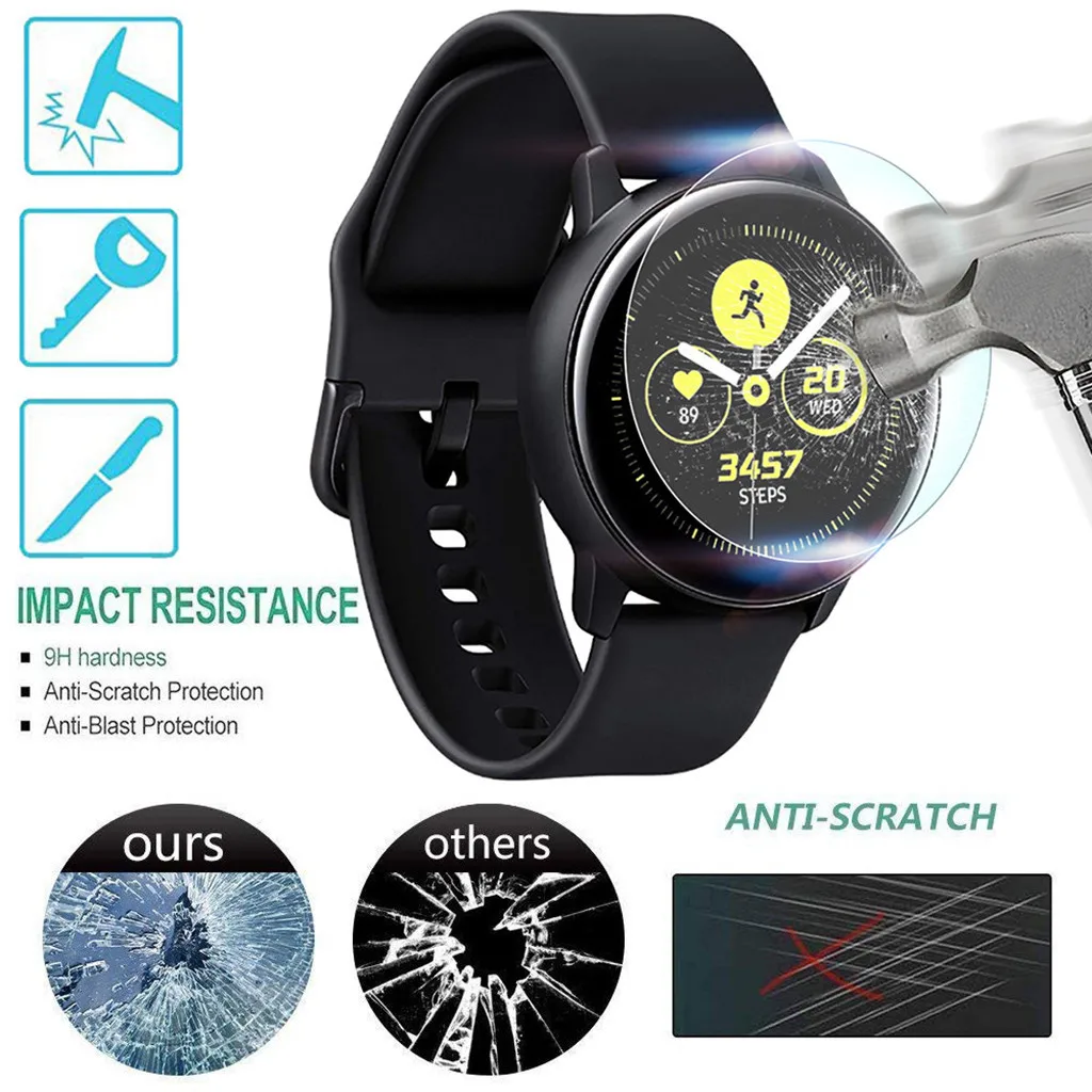 1 упаковка закаленное стекло для защиты экрана Samsung Galaxy Watch Active 2 40 мм ремешок