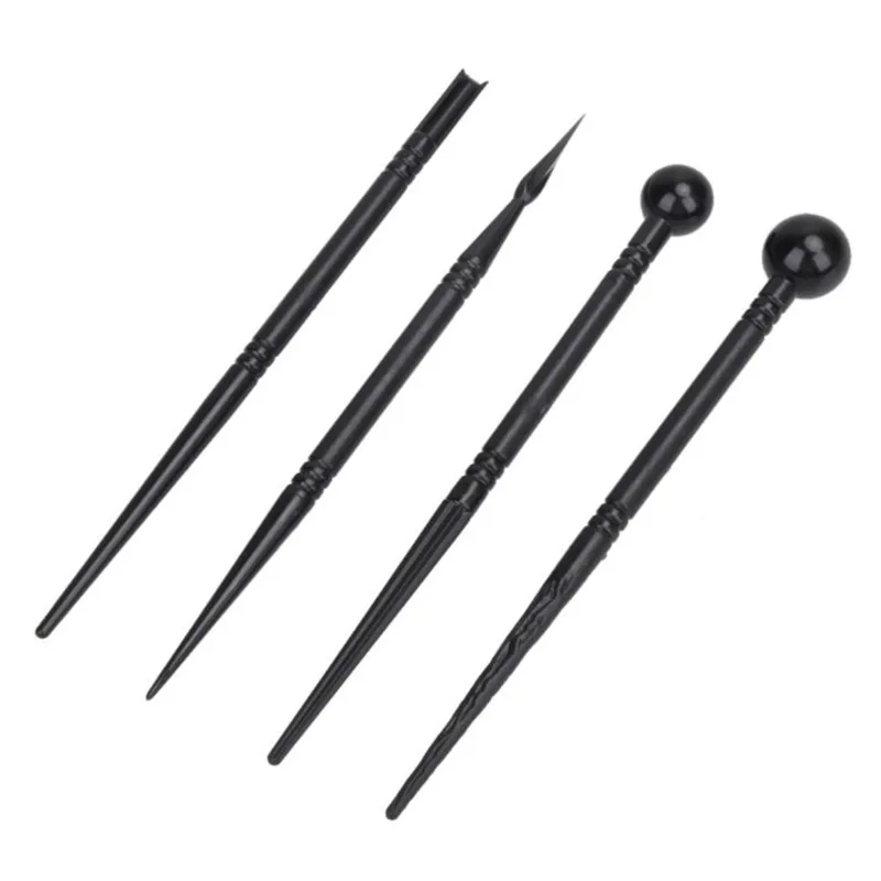 4 шт./компл. пирог из резного ручки цветок Моделирование инструмент Fondant (сахарная)