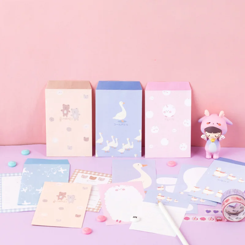 9 шт. милый фруктовый бумажный конверт с надписью Kawaii животными для детей подарок