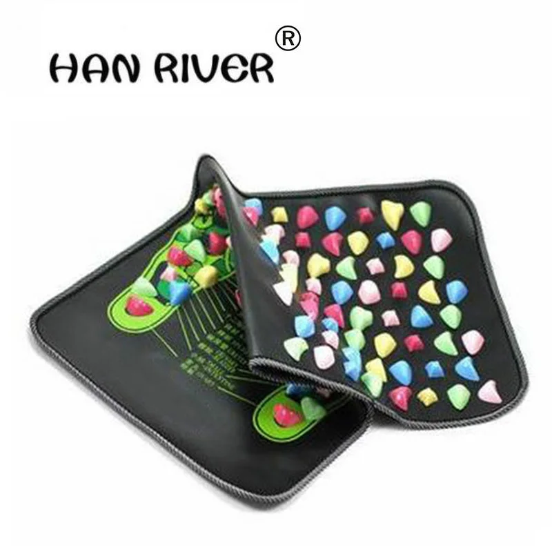 Массажная подушка для ног удобная массажа стоп с имитацией гальки дорожная