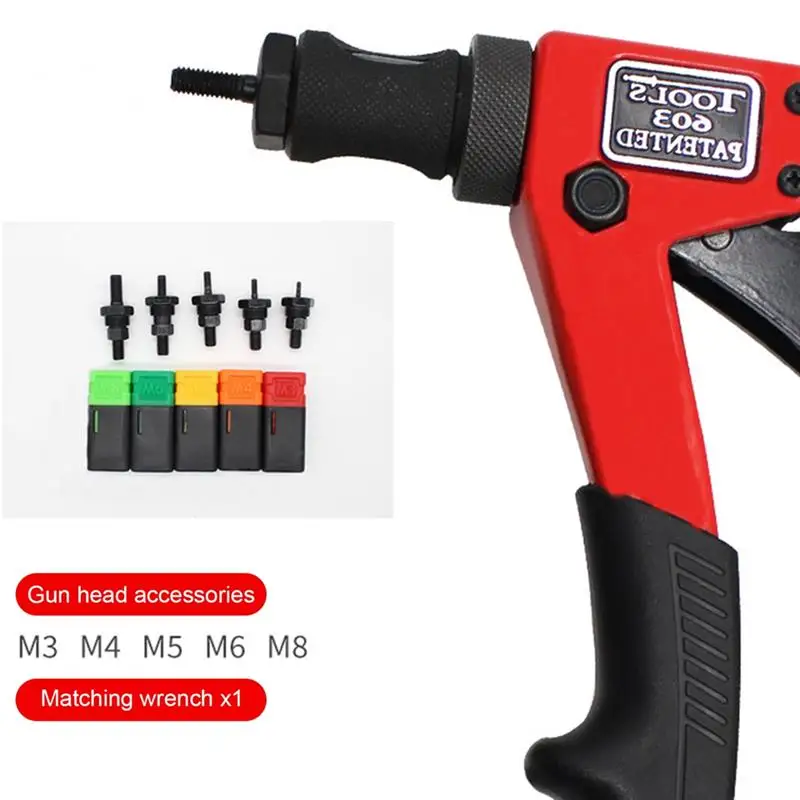 

1 Set Single Hand Rivet Nut Tools with Mandrels M3 M4 M5 M6 Hand Rivet Tool Kit for Metal Work Gutter