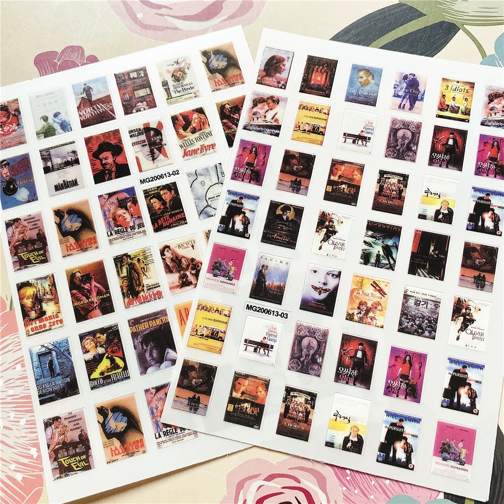 

MG200613-02-03 Movie poster like stamp 3D Back glue Nail decal Nail sticker Nail decoration Nail art Nail ornament