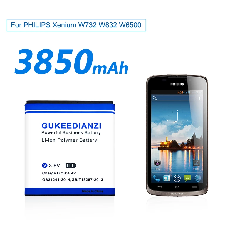 Батарея для мобильного телефона PHILIPS Xenium W732 W736 W832 D833 W6500 w737 мобильного Перезаряжаемые батареи AB2400AWMC 3850 мА-ч