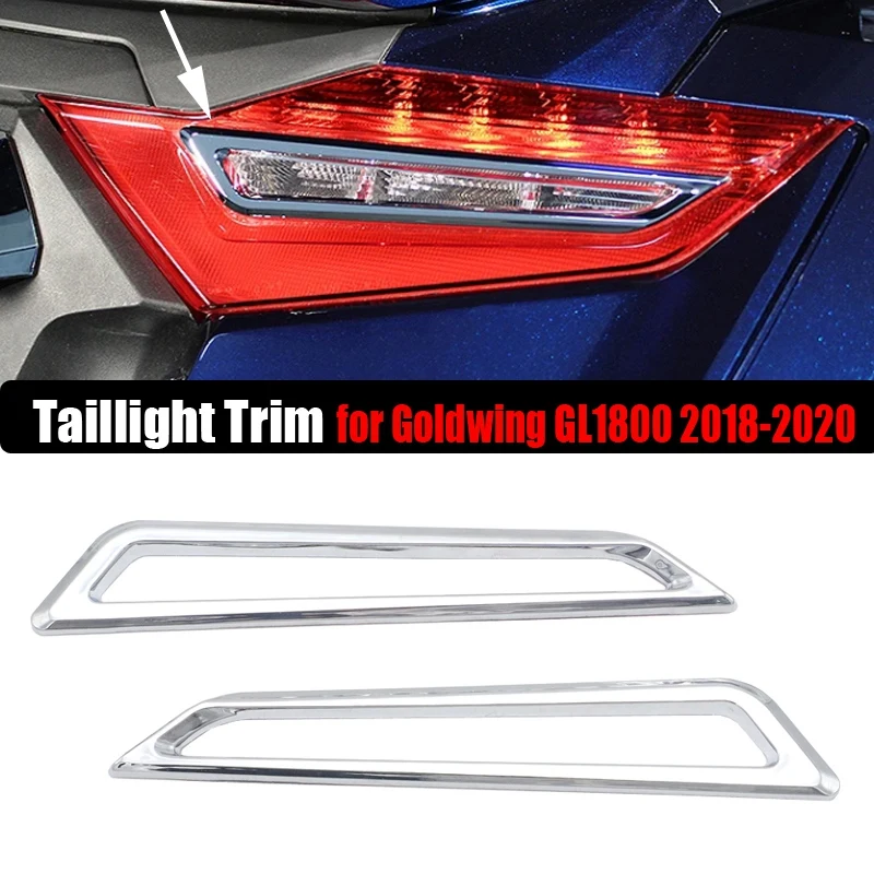 

Motorcycle Side Mirror Surround Cover Taillight Trim Cover for HONDA Goldwing GL1800 2018+ (Chrome)