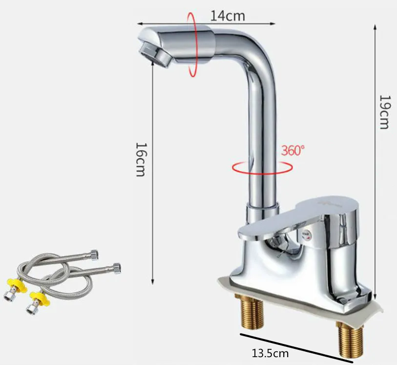 

Brushed Water Tap Copper Hot and Cold Single Hole Mixer Black Basin Faucet Bathroom Accessories Bathroom Sink Faucet Top E11797