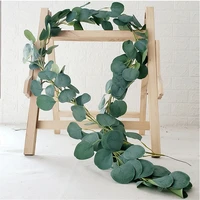 1 string eucalyptus vine artificial green leaves garland rattan artificial plants ivy wreath wall wedding party decoration