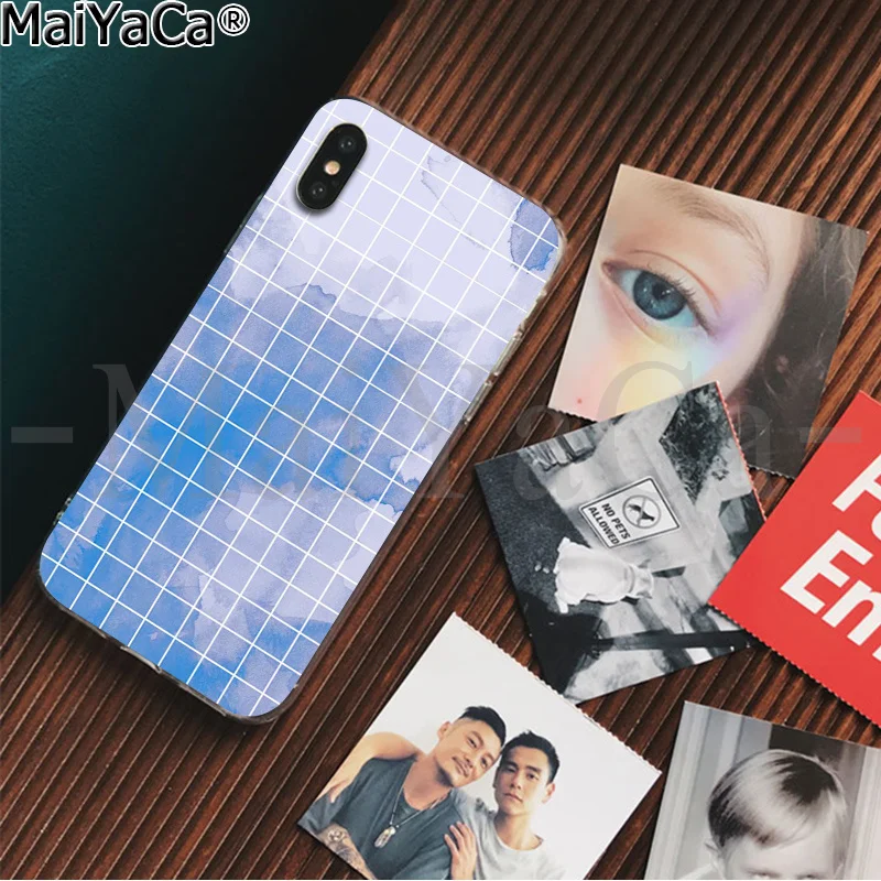 Мягкий прозрачный чехол MaiYaCa в черно белую полоску для телефона iPhone X XS MAX 6 6s 7 7plus 8