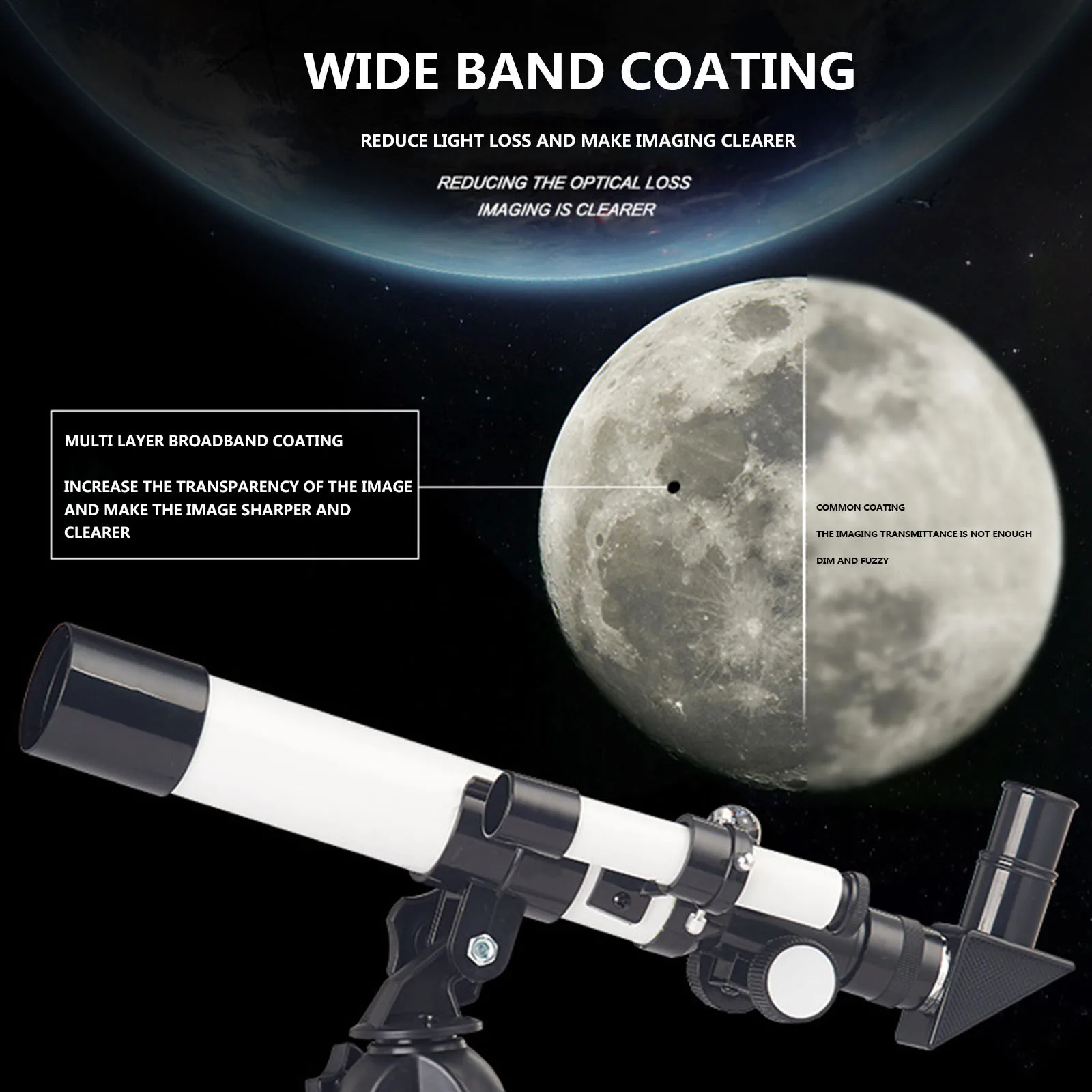 

HD Professional Astronomical Telescope High Quality Astronomical Telescope Powerful Zoom Night Vision Deep Space Star View Moon