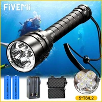 super bright led diving flashlight ipx8 waterproof professional powerful underwater torch lamp lanterna scuba diver light