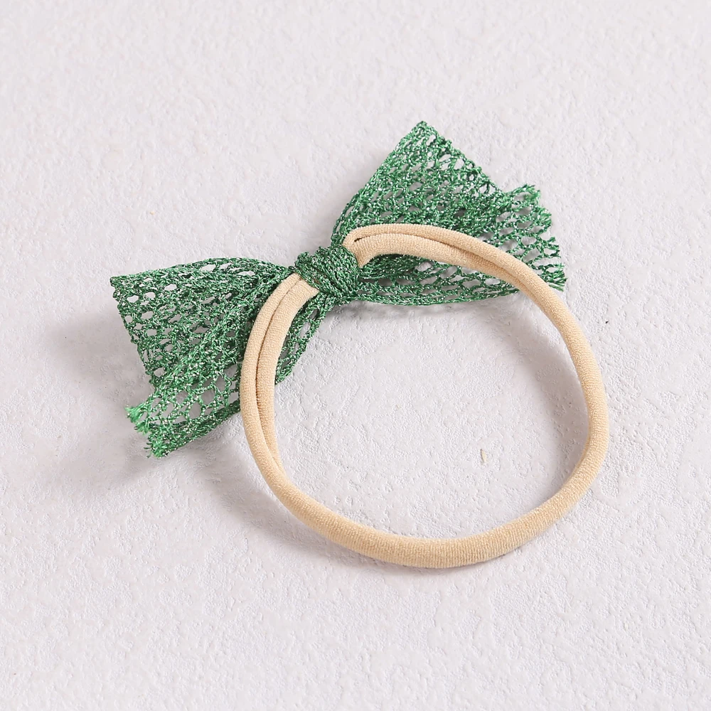 Diademas para beb&eacute; de Color s&oacute;lido para ni&ntilde;a, diadema con lazo de encaje, accesorios para el cabello de reci&eacute;n nacidos, banda de cabeza el&aacute;stica suave de nailon fino-2