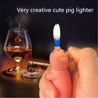 unusual mini funny piggy inflatable lighter cigarette cigar pipe lighter gadget mens smoking personality gadget gift