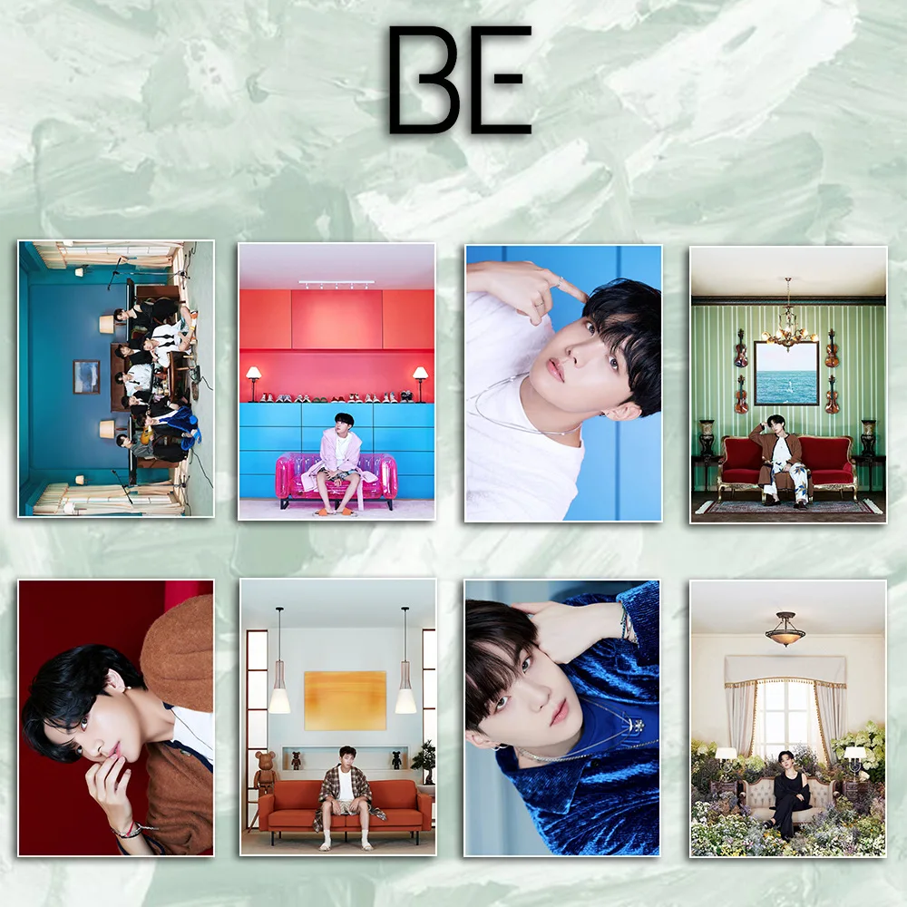 

Оптовая продажа 2 шт./компл. Kpop Bangtan Boys новый альбом BE Новый фотоальбом HD плакат наклейки на стену украшение для рабочего стола клейкая наклей...