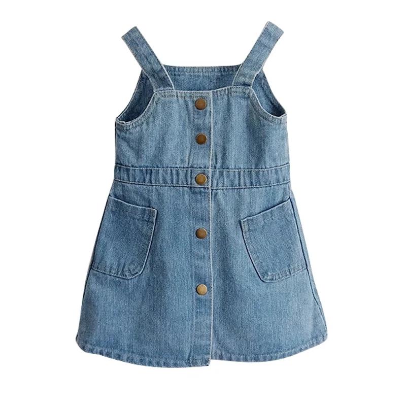 Детское джинсовое платье weLaken верхняя одежда без рукавов для девочек детей Новое
