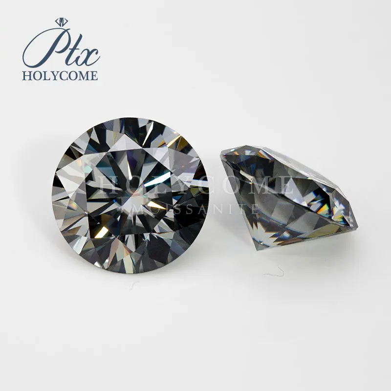 Свободные драгоценные камни отличного качества moissanite 3ct 9 мм темно серый круглый