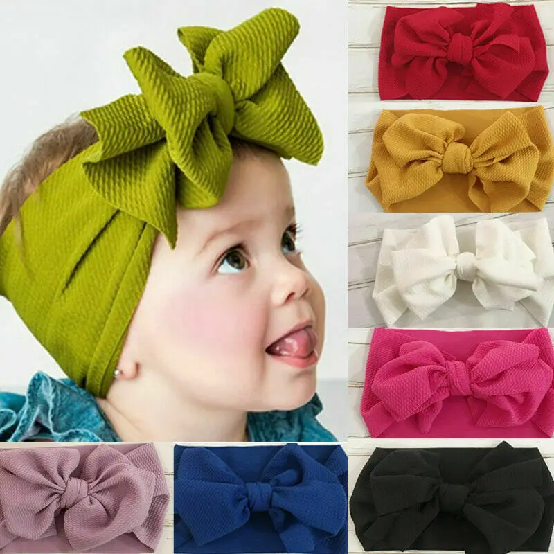 Повязка на голову с большим бантом для маленьких девочек Эластичный Тюрбан