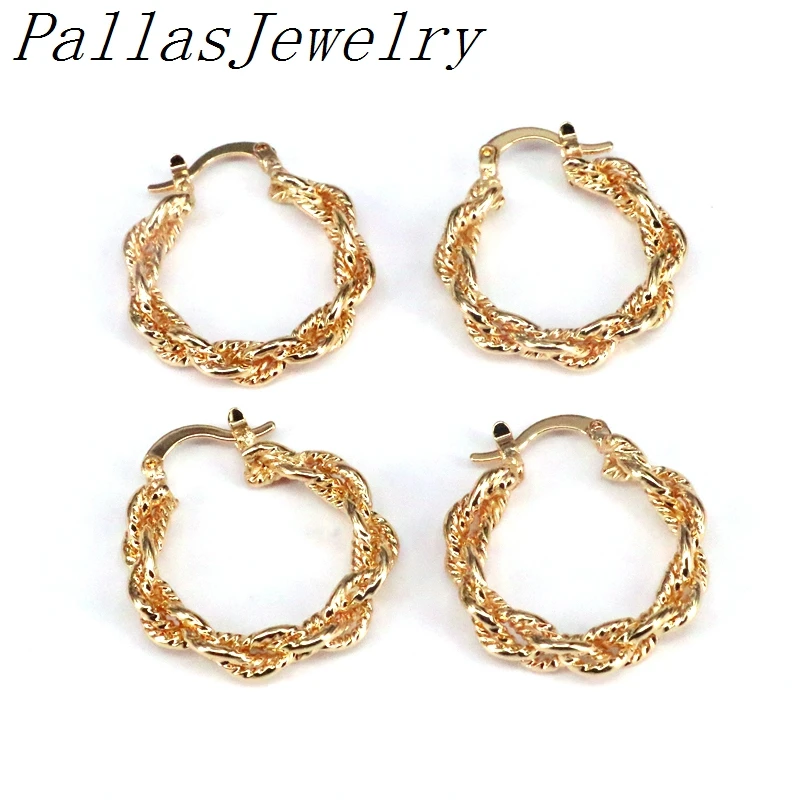 

5Pairs Geometric Round Hoop Earrings for Women Brincos Twist Circle Earring Gold Color Party Jewelry Gift