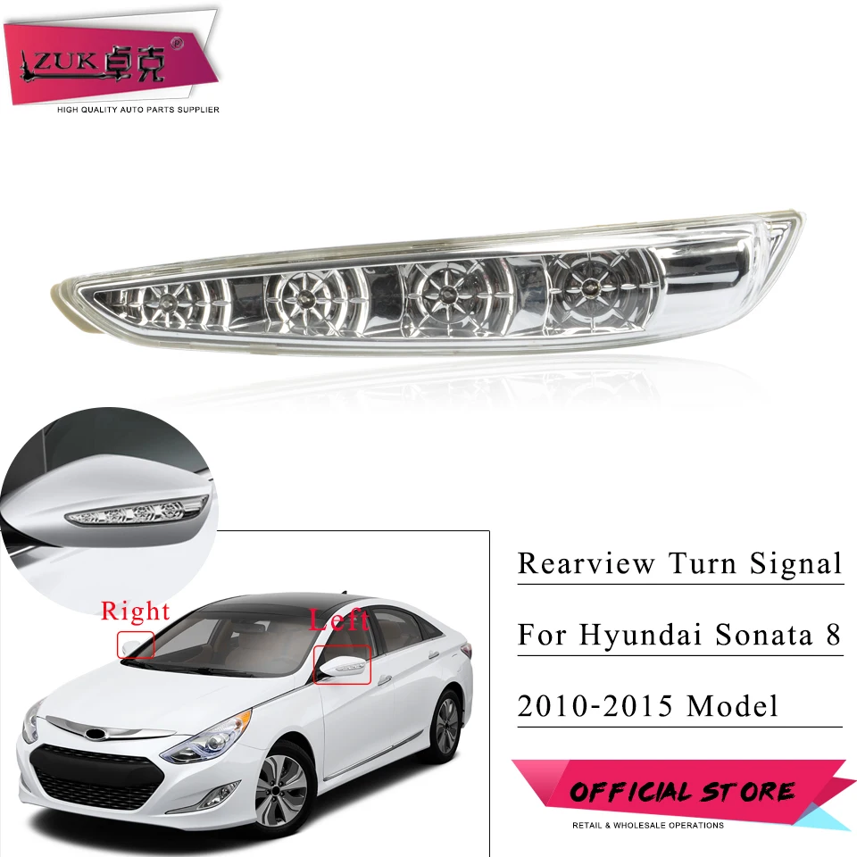 

ZUK Mirror Lamp For Hyundai Sonata 8 2010-2015 LED Turn Signal Light Door Wing Rear View Side Mirror Signal Rearview Flasher