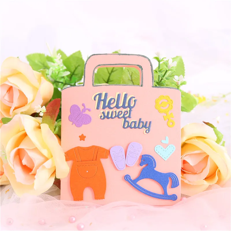 Eastshape Hello Sweet Baby металлические режущие штампы для маленьких туфель режущие штампы для изготовления открыток Скрапбукинг штампы для вырезания трафаретов
