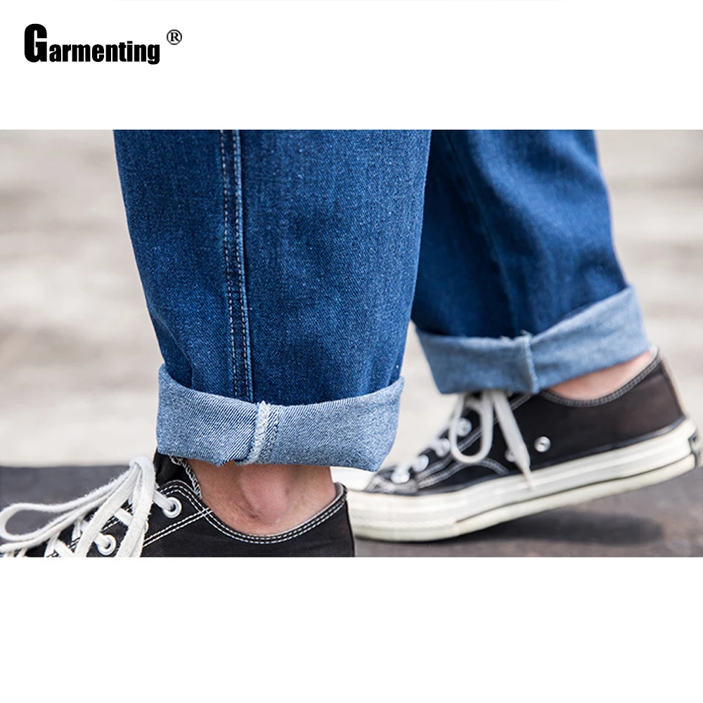 Plus Size Men's Fashion Jeans Demin Overalls Loose Pantalons 2023 Spring Autumn Leisure Strappy Blue Jeans Trousers Men Clothing