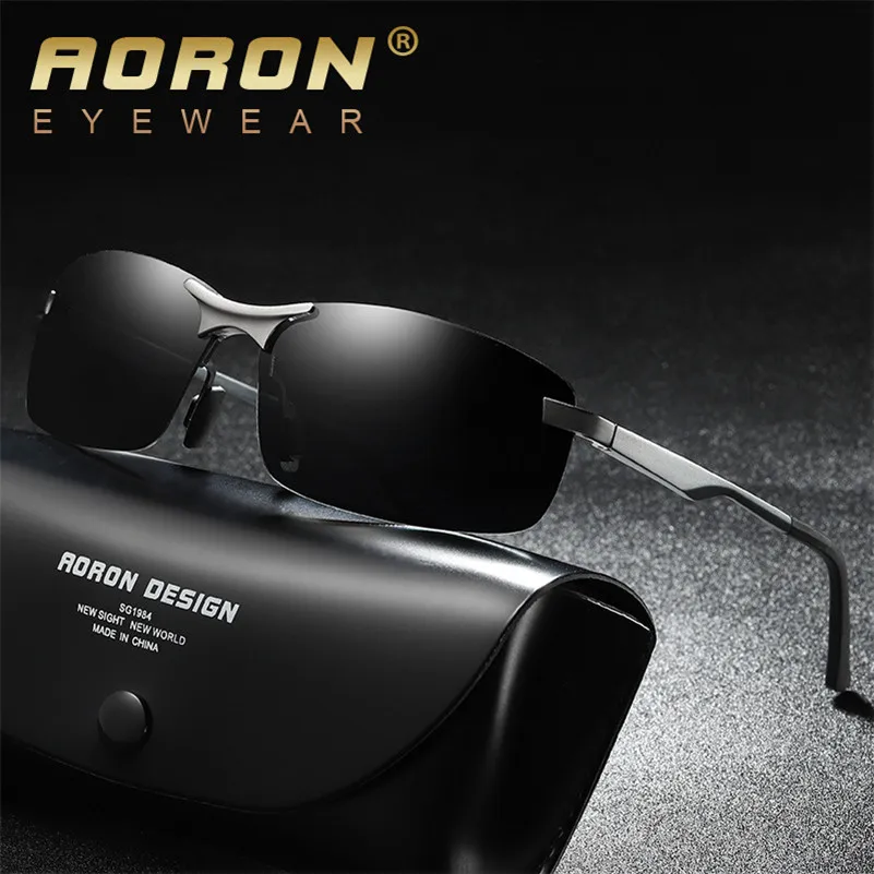 Очки солнцезащитные AORON мужские зеркальные поляризационные с ночным видением