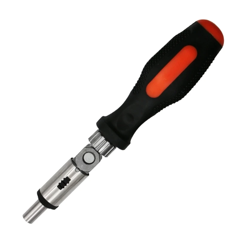 

Ratchet Screwdriver 180 Degree T-type Foldable Screwdriver Set 1/4 Hex Interface Lock Disassemble Screwdriver Tool