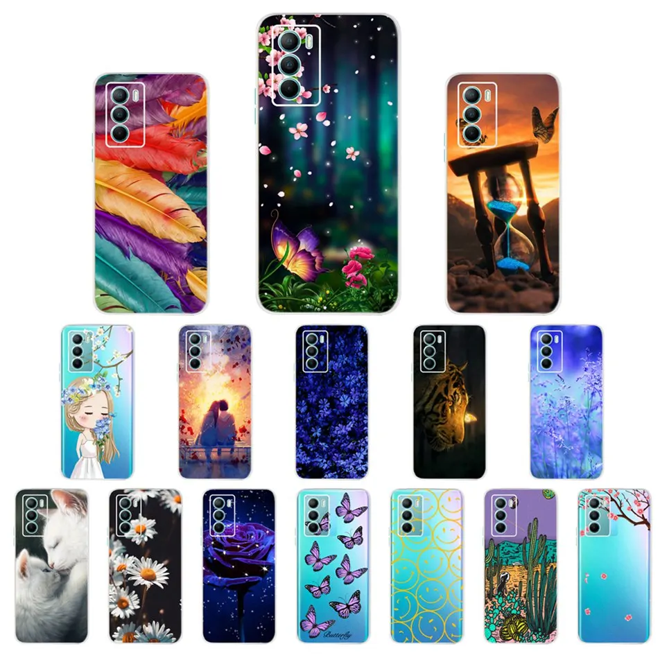 

ДЛЯ Vivo T1 5G чехол 6,67 дюймов 2021 новый модный мультяшный красивый цветы Мягкий ТПУ чехол для Vivo T 1 VivoT1 силиконовый прозрачный