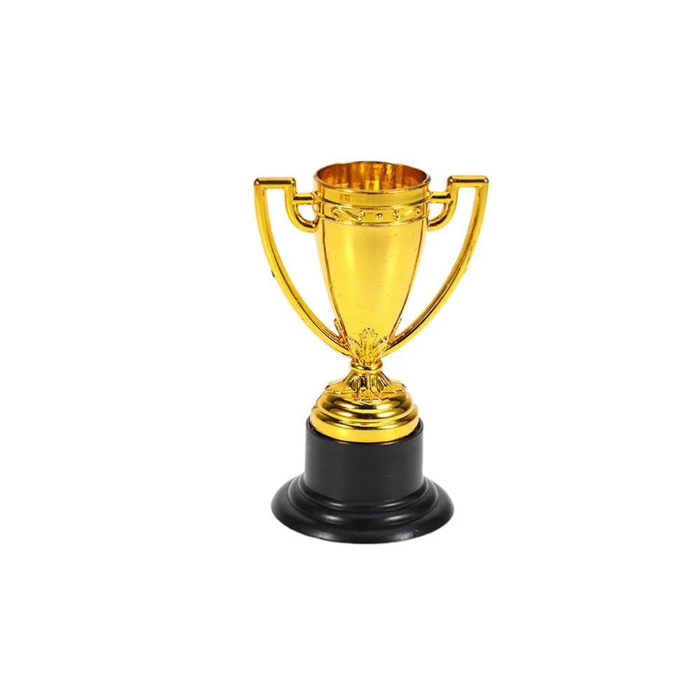 

12pcs Golden Mini Award Trophy Reward Prizes Decor Kindergarten Kids Gift Awards Trophy with Black Base for Competition