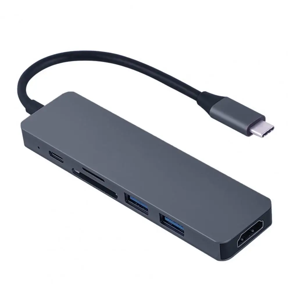 

Расширительная док-станция 6-в-1 с разъемом Type-C на HDMI, совместимая с PD USB TF/SD-картой, док-станция для ноутбука