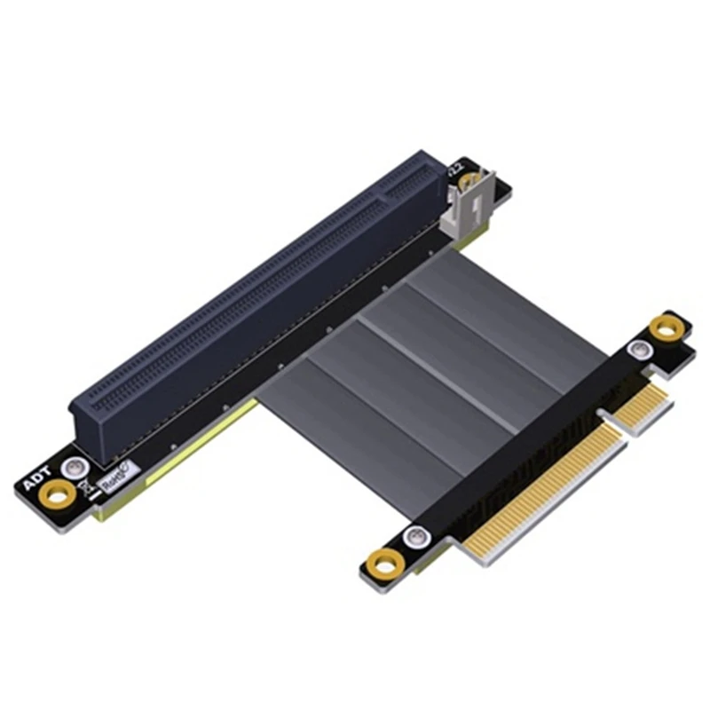 

R83SL-PW PCIE X8 to PCIE X16 Riser Cable 64G/Bps 90 degree Upright Right Angle Extension Cable for BTC Miner Mining