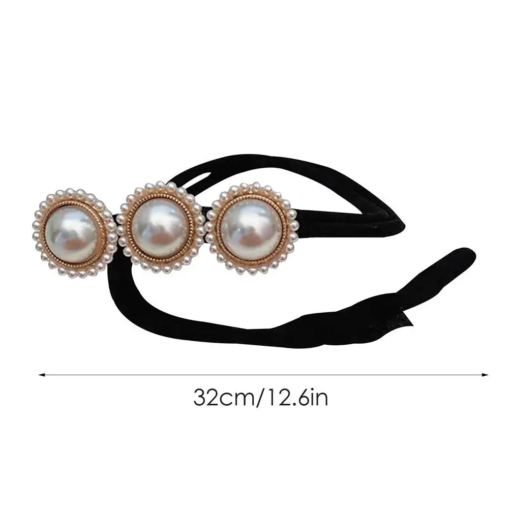 

Korean Pearl Flower Hair Bun Maker Hair Styling Tool Women Girls Hair Scrunchies Bridal Hairband Wild Headdress Hair Accessoies