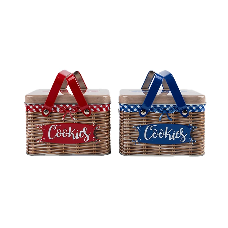 

Print Pattern Hand-Held Storage Box Portable Biscuit Chocolate Candy Tin Box