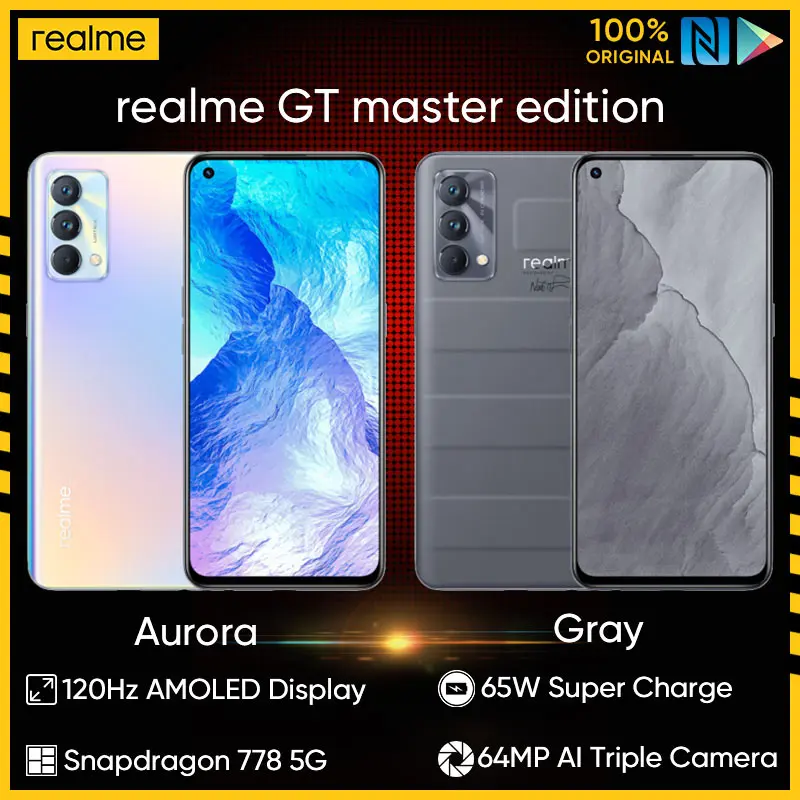 

[World Premiere] realme GT Master Russian Version Snapdragon 778 5G Smartphone 120Hz AMOLED Display 64MP AI Triple Camera