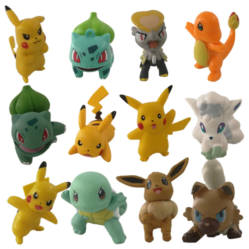 

Takara Tomy Pokemon 4-6cm Charmander Popplio Litten Pikachu Rowlet Treecko Eevee Fennekin Greninja Anime Action Figure Dolls Toy