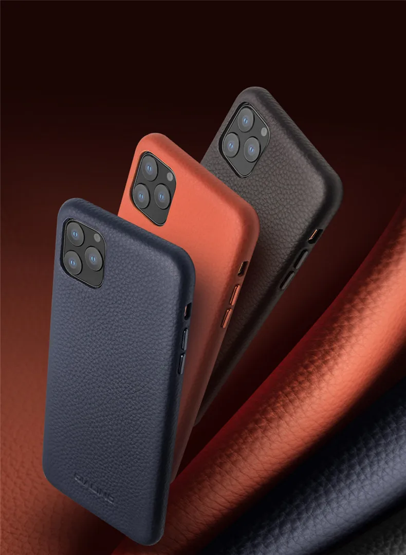 Qialino бренд натуральная кожа флип чехол для iPhone 11 Pro Max натуральная коровья кожа задняя крышка для iPhone11 полный край защиты
