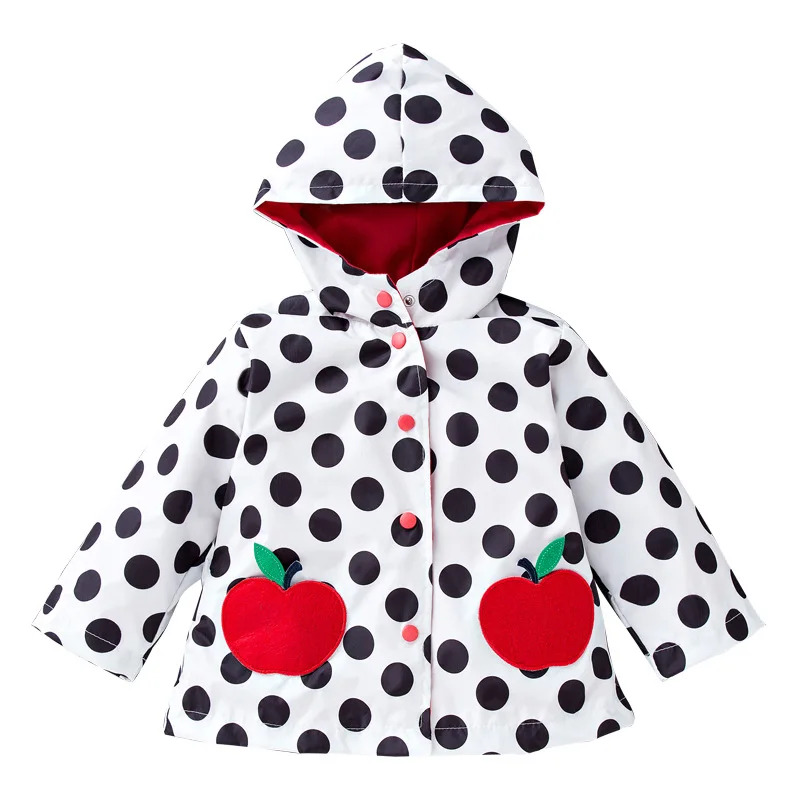 New Fashion Cute Kids Girls Flowers Wind Rain Jacket Hooded Long Sleeve Windbreak Girl Waterproof Outwear Raincoat 2-6Y |