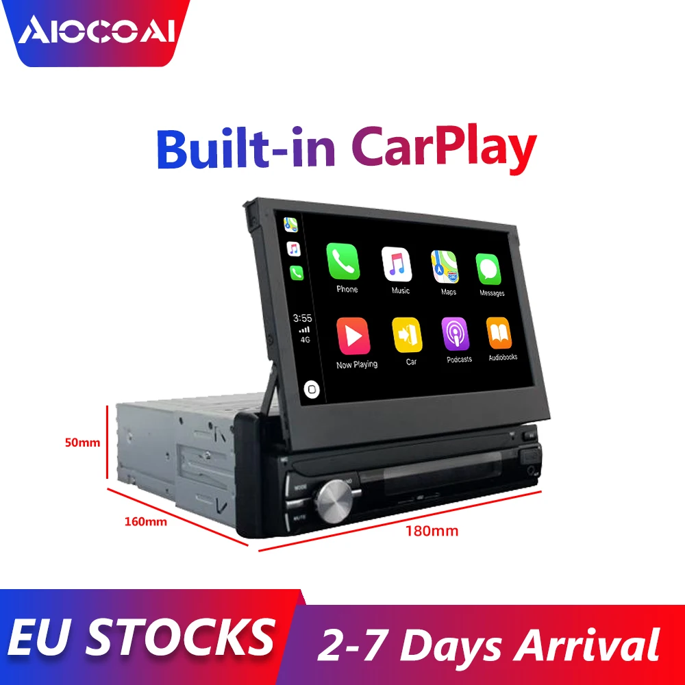 Автомобильный мультимедийный плеер one Din на Android со встроенным экраном 7 дюймов