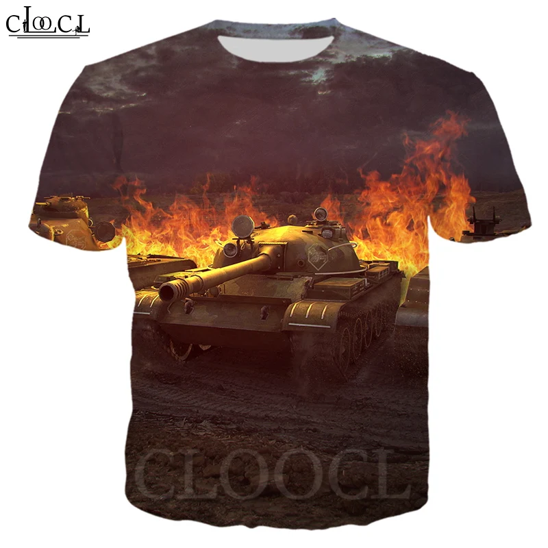 Популярная футболка CLOOCL с 3D принтом игры World Of Tanks для мужчин и женщин модная