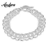 925 sterling silver fashion bracelet circle exaggerated silver bracelet men women jewelry gifts