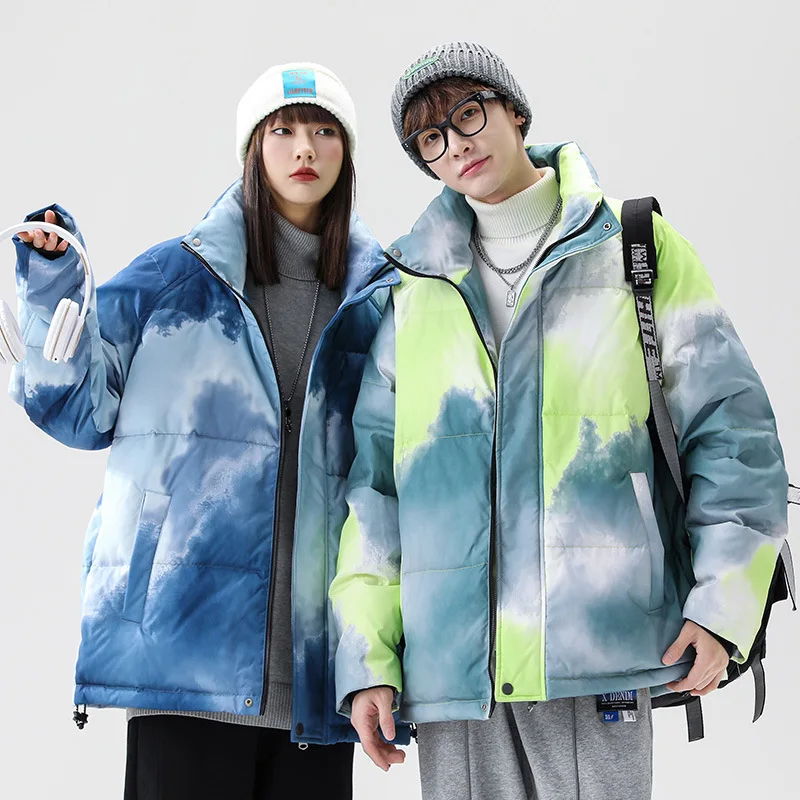 2022 Men's Down Jacket Casual Loose Dyeing Color Thicken Warm Windproof Down Jacket High Quality Warm Men's Coat Veste Homme